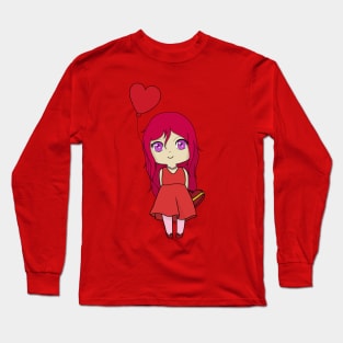 chibi valentine day gacha girl Long Sleeve T-Shirt